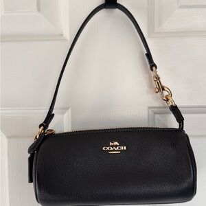 Coach Black Pebbled Leather Shoulder Bag